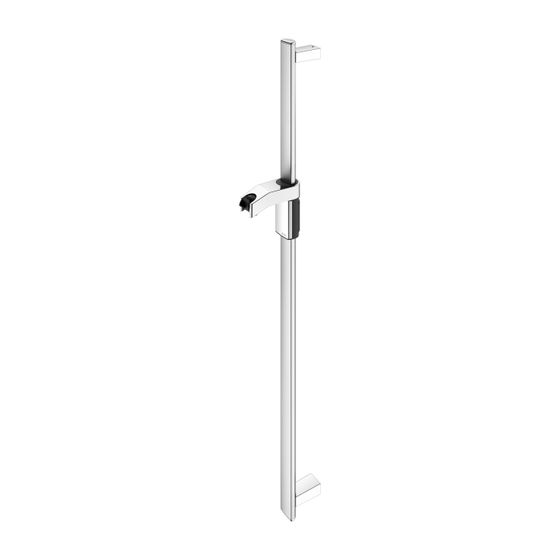Keuco Axess Brausestange für Schläuche mit konischer Mutter, 1000mm, mit Befestigungsset 1, Silber eloxiert, 35012171000