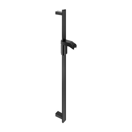 Keuco Axess Brausestange für Schläuche mit konischer Mutter, 900mm, mit Befestigungsset 1, Schwarz matt, 35012370900