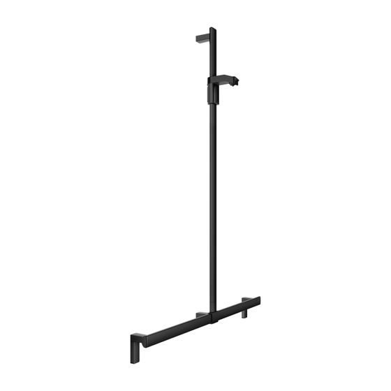 Keuco Axess Duschhandlauf mit Brausestange, 1000/1301mm, mit 2x Befestigungsset 1, Schwarz matt, 35014371013