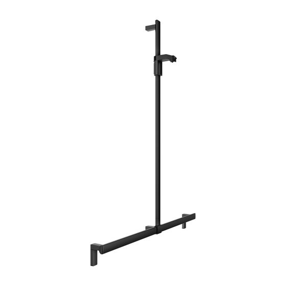 Keuco Axess Duschhandlauf mit Brausestange, 1150/1301mm, mit 2x Befestigungsset 1, Schwarz matt, 35014371213