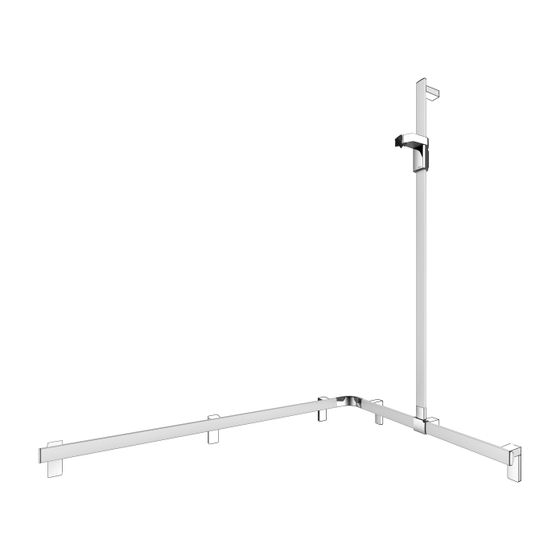 Keuco Axess Duschhandlauf mit Brausestange rechts, 1150x850x1301mm, mit 4x Befestigungsset 1, Silber eloxiert, 35015170301