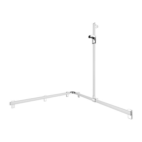 Keuco Axess Duschhandlauf mit Brausestange rechts, 1150x1150x1301mm, mit 4x Befestigungsset 1, Silber eloxiert, 35015170401