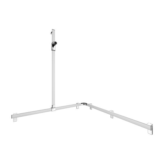 Keuco Axess Duschhandlauf mit Brausestange links, 1150x1150x1301mm, mit 4x Befestigungsset 1, Silber eloxiert, 35015170402