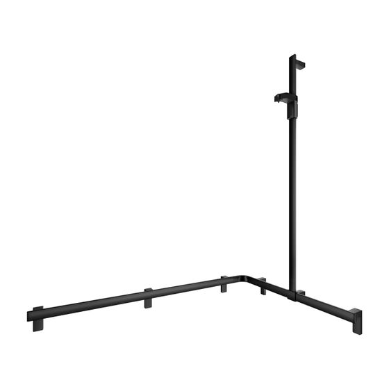 Keuco Axess Duschhandlauf mit Brausestange rechts, 1150x850x1301mm, mit 4x Befestigungsset 1, Schwarz matt, 35015370301