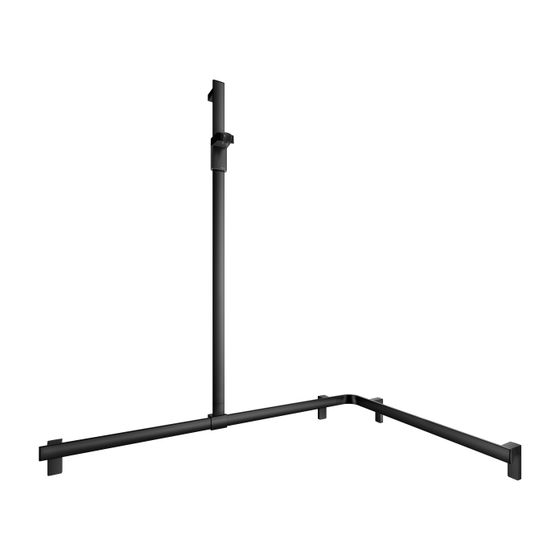 Keuco Axess Duschhandlauf mit Brausestange links, 1150x850x1301mm, mit 4x Befestigungsset 1, Schwarz matt, 35015370302