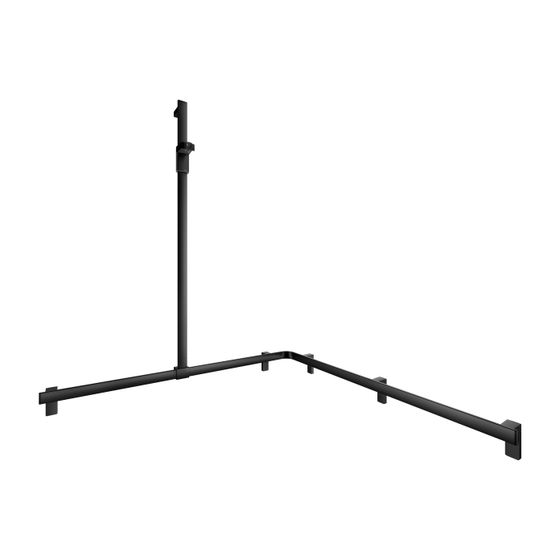 Keuco Axess Duschhandlauf mit Brausestange links, 1150x1150x1301mm, mit 4x Befestigungsset 1, Schwarz matt, 35015370402