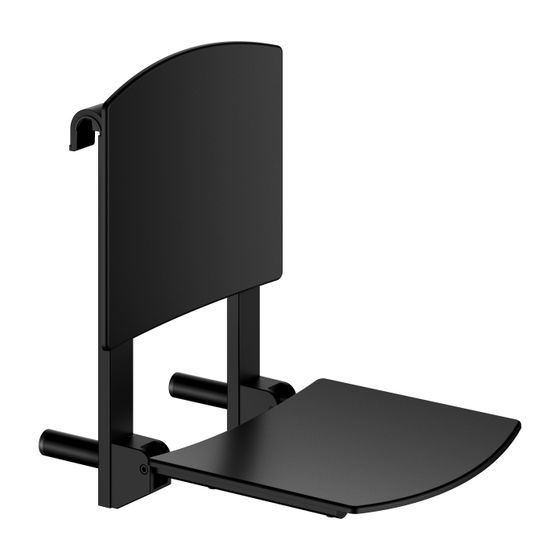 Keuco Care Duschklappsitz zum Einhängen, 110kg Belastbarkeit, Kunststoff, Schwarz-matt, 35181370037