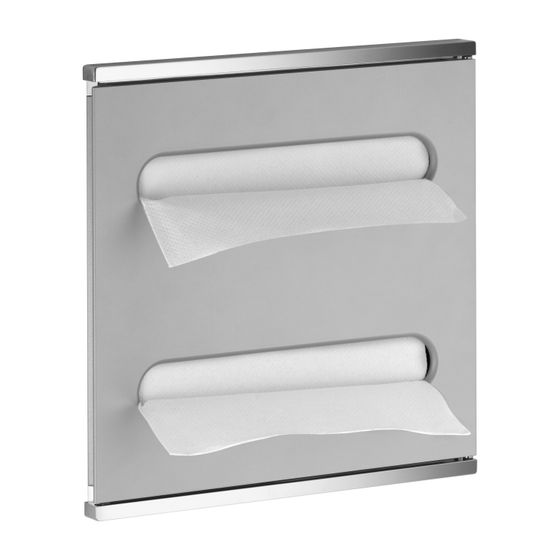 Keuco Plan Integral Modul Waschtisch 2 Papiertuchspender z-Faltung, Anschlag rechts, Einbautiefe 125mm, Verchromt/Alu Silber
