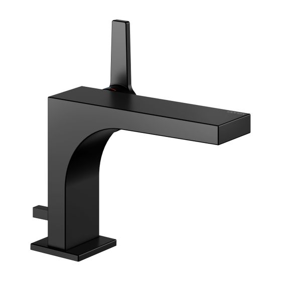 Keuco Edition 11 Einhebel-Waschtischmischer 110, 1-Loch, mit Zugstangen-Ablaufgarnitur, Ausladung 136mm, Schwarz matt