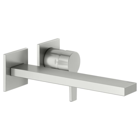 Keuco Edition 11 Einhebel-Waschtischmischer Unterputz Wandmontage, 2-Loch, Ausladung 243mm, Edelstahl-finish, 51116060202