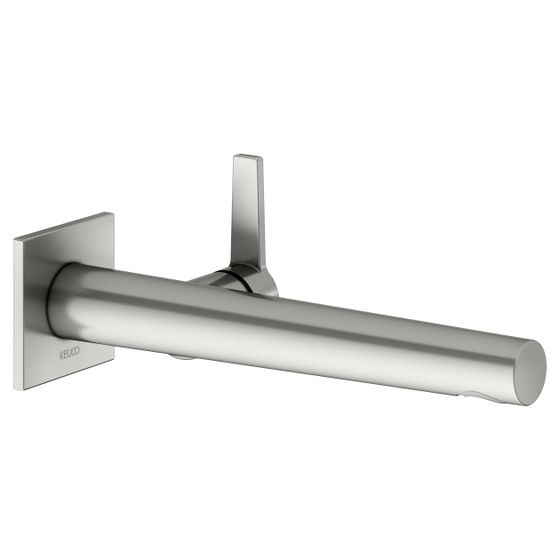Keuco Edition 11 Einhebel-Waschtischmischer Unterputz Wandmontage, 1-Loch, Ausladung 243mm, Edelstahl-finish, 51116062302