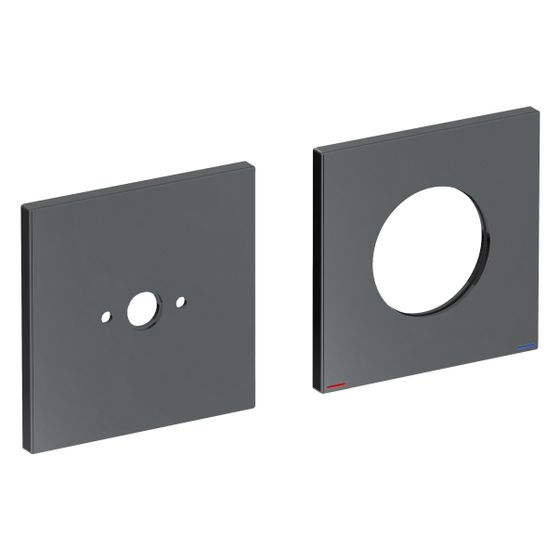 Keuco Edition 11 Wandrosette Übergröße für Einhebel-Waschtischmischer Unterputz 2-Loch, 85mm, eckig, Schwarzchrom gebürstet