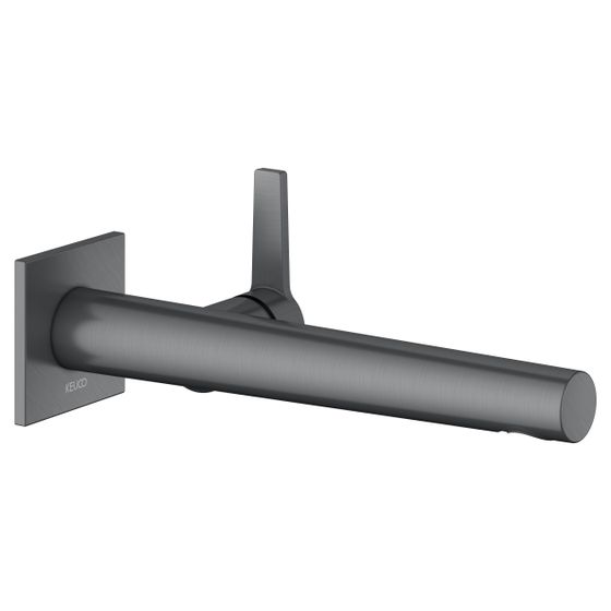 Keuco Edition 11 Einhebel-Waschtischmischer Unterputz, Wandmontage, 2-Loch, Ausladung 243mm, Schwarzchrom gebürstet