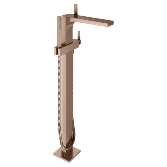 Keuco Edition 11 Einhebel-Wannenmischer bodenstehend für freistehende Montage, Ausladung 291mm, Rotgold gebürstet, 51127290100