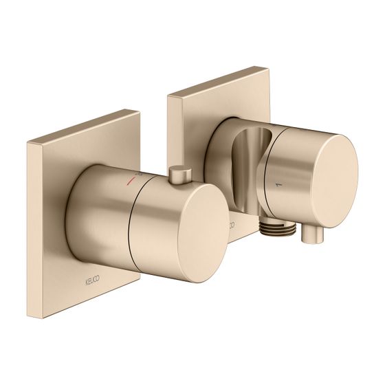 Keuco Edition 11 Thermostatarmatur-Set Unterputz 2-Wege mit Schlauchanschluss und Brausehalter, Bronze gebürstet, 51153031222