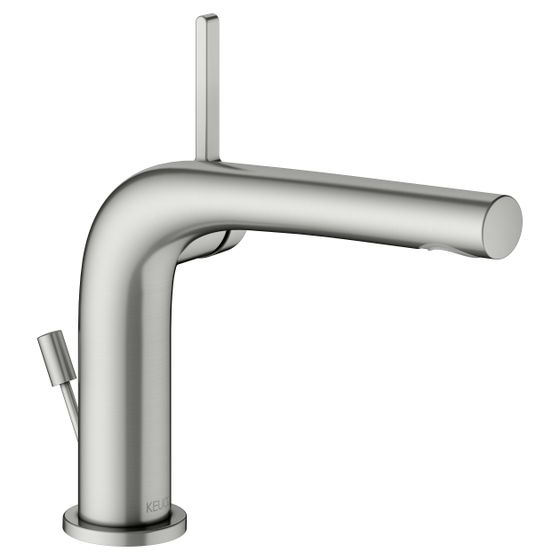 Keuco Edition 400 Einhebel-Waschtischmischer 120, 1-Loch, Ausladung 153mm, mit Zugstangen-Ablaufgarnitur, Edelstahl-finish