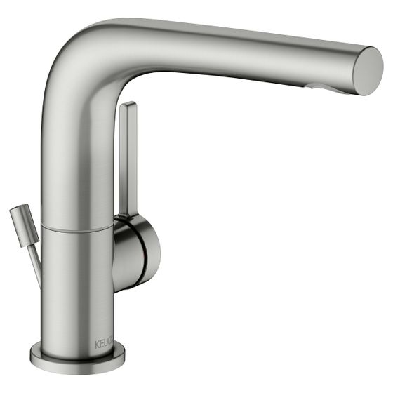 Keuco Edition 400 Einhebel-Waschtischmischer 150, 1-Loch, Ausladung 153mm, schwenkbar, mit Zugst.-Ablaufgarn., Edelstahl-finish