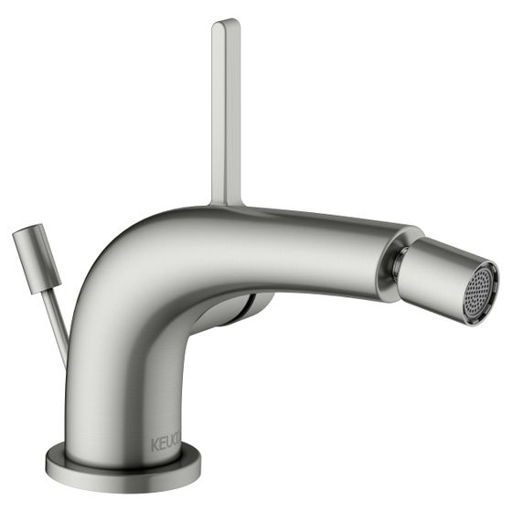 Keuco Edition 400 Einhebel-Bidetmischer, 1-Loch, mit Zugstangen-Ablaufgarnitur, Edelstahl-finish, 51509060000