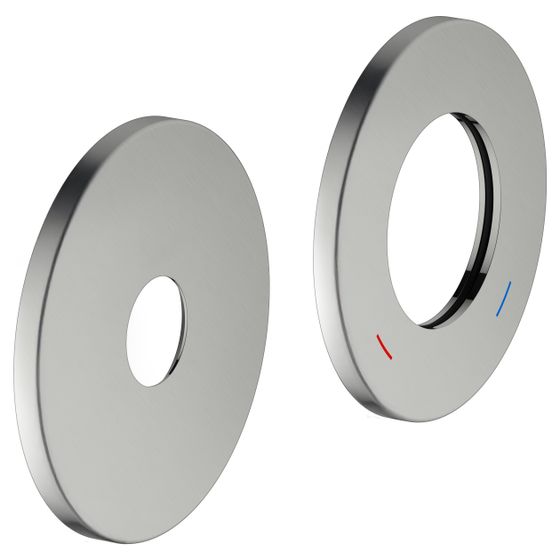 Keuco Edition 400 Wandrosette Übergröße rund, für UP-Einhebel-Waschtischmischer 51516, 2-Loch, 85mm, Edelstahl-finish