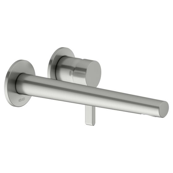 Keuco Edition 400 Einhebel-Waschtischmischer Unterputz Wandmontage, 2-Loch, Ausladung 243mm, Edelstahl-finish, 51516060202