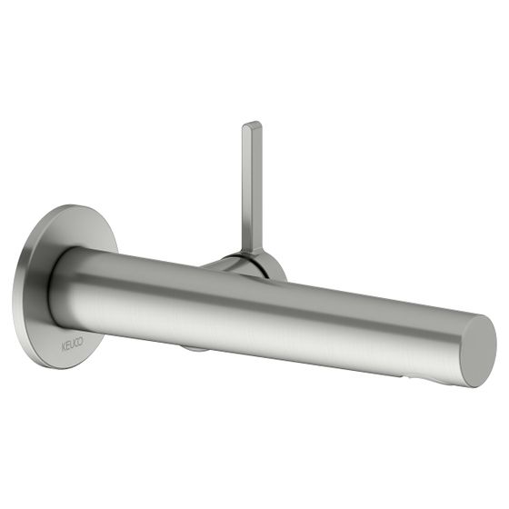 Keuco Edition 400 Einhebel-Waschtischmischer Unterputz Wandmontage, 1-Loch, Ausladung 197mm, Edelstahl-finish, 51516061101