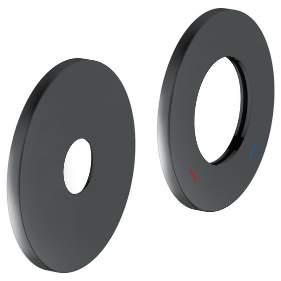 Keuco Edition 400 Wandrosette Übergröße rund, für UP-Einhebel-Waschtischmischer 51516, 2-Loch, 85mm, Schwarzchrom gebürstet