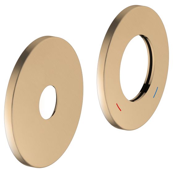 Keuco Edition 400 Wandrosette Übergröße rund, für UP-Einhebel-Waschtischmischer 51516, 2-Loch, 85mm, Messing gebürstet