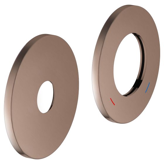Keuco Edition 400 Wandrosette Übergröße rund, für UP-Einhebel-Waschtischmischer 51516, 2-Loch, 85mm, Rotgold gebürstet