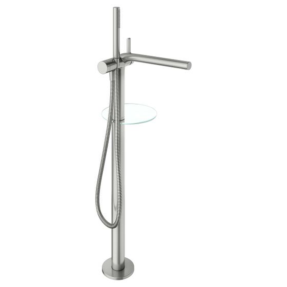 Keuco Edition 400 Einhebel-Wannenmischer bodenstehend, Auslaufhöhe 737-817mm, Ausladung 290mm, Edelstahl-finish, 51527060100