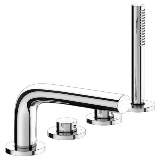Keuco Edition 400 Einhebel-Wannenmischer Wannenrand 4-Loch, Ausladung 220mm, Messing gebürstet, 51530250200