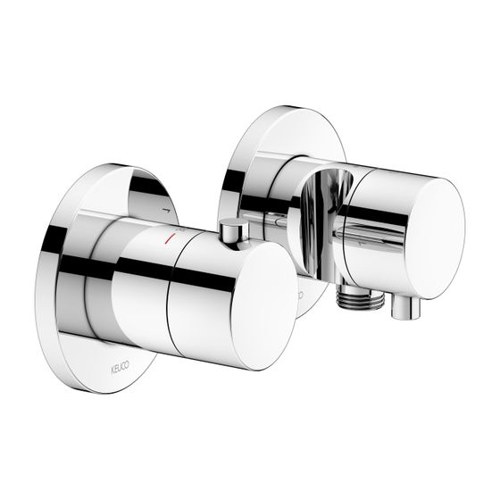 Keuco Edition 400 Thermostatarmatur-Set Unterputz 2-Wege, mit Schlauchanschluss und Brausehalter, Verchromt