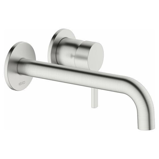 Keuco Plan Blue Einhebel-Waschtischmischer Unterputz Wandmontage, 2-Loch, Ausladung 225mm, Edelstahl-finish, 53916061201