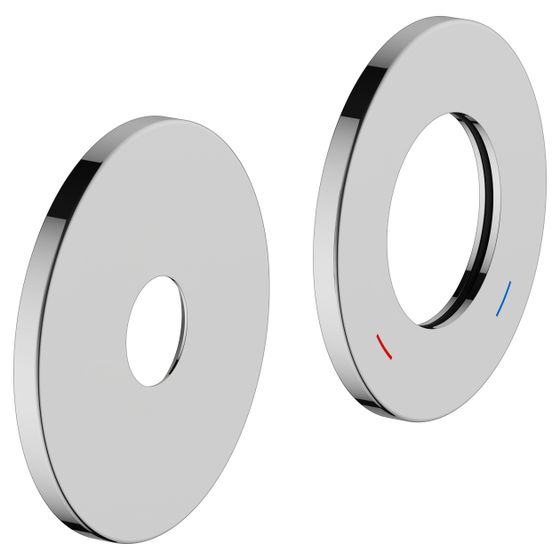 Keuco Plan Blue Wandrosette rund, Übergröße für Einhebel-Waschtischmischer UP, 2-Loch, für 53916, Aluminium-finish