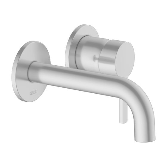 Keuco Plan Blue Einhebel-Waschtischmischer Unterputz Wandmontage, 2-Loch, Ausladung 165mm, Aluminium-finish, 53916170201