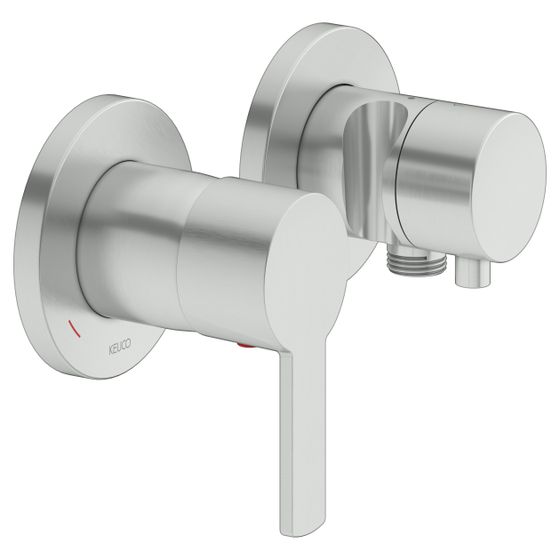 Keuco Plan Blue Einhebelmischer-Set Unterputz 2-Wege, mit Schlauchanschluss und Brausehalter, Edelstahl-finish, 53951061221