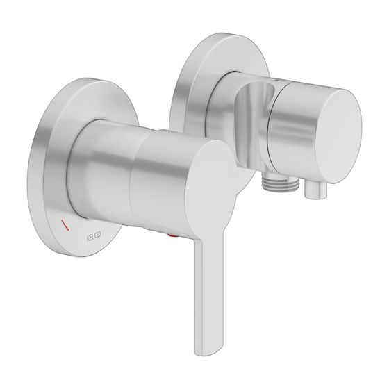 Keuco Plan Blue Einhebelmischer Unterputz 2-Wege, mit Schlauchanschluss und Brausehalter, Aluminium-finish, 53951171221