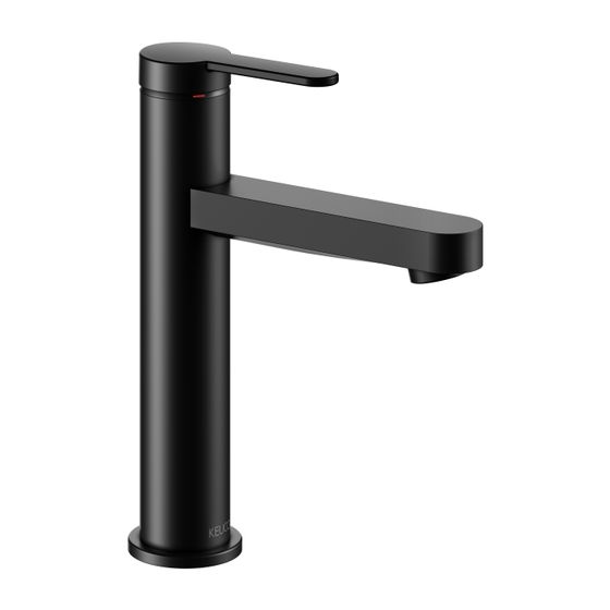 Keuco Ixmo Flat Einhebel-Waschtischmischer 130, Ausladung 124mm, ohne Zugstangen-Ablaufgarnitur, Rosette rund, Schwarz matt