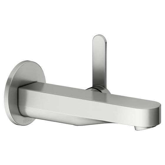 Keuco Ixmo Flat Einhebel-Waschtischmischer UP, 1&nbsp;Loch, für Wandmontage, Rosette rund, Ausladung 165mm, Edelstahl-finish
