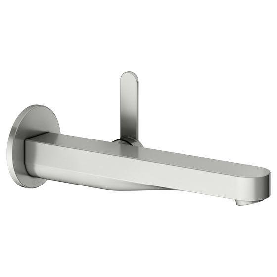 Keuco Ixmo Flat Einhebel-Waschtischmischer Unterputz, 1-Loch, für Wandmontage, Rosette rund, Ausladung 225mm, Edelstahl-finish