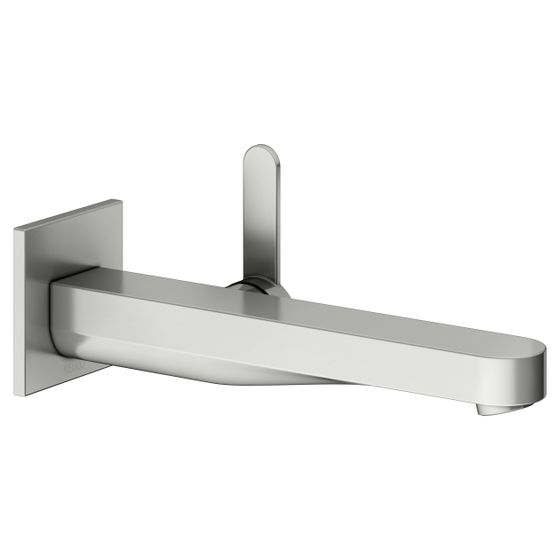 Keuco Ixmo Flat Einhebel-Waschtischmischer UP, 1&nbsp;Loch, für Wandmontage, Rosette eckig, Ausladung 225mm, Edelstahl-finish