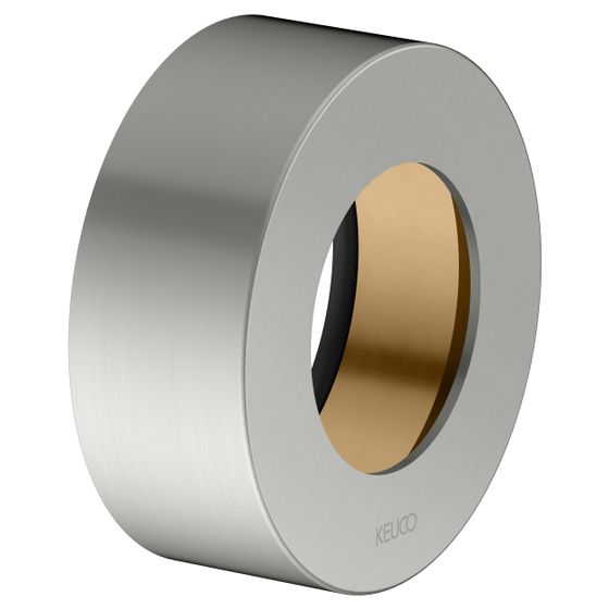 Keuco Ixmo Verlängerungs-Rosette rund für Ventile Unterputz, Höhe 25mm, Einbautiefe 55-80mm, Edelstahl-finish