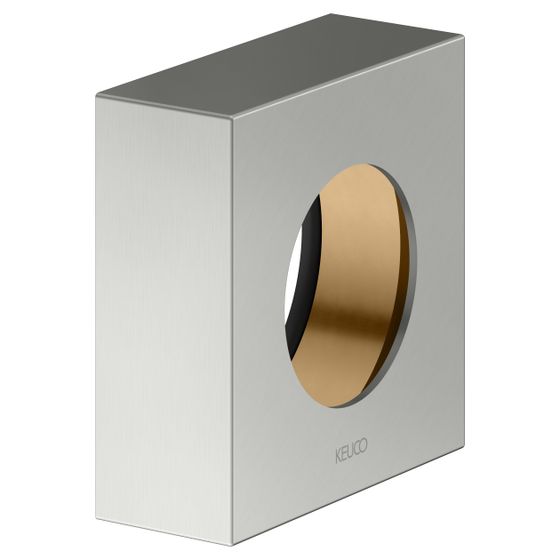 Keuco Ixmo Verlängerungs-Rosette eckig für Ventile Unterputz, Höhe 25mm, Einbautiefe 55-80mm, Edelstahl-finish