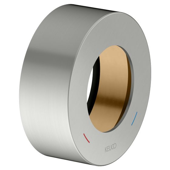 Keuco Ixmo Verlängerungs-Rosette rund für Einhebelmischer Unterputz, Höhe 25mm, Einbautiefe 55-80mm, Edelstahl-finish