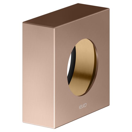 Keuco Ixmo Verlängerungs-Rosette eckig für Ventile Unterputz, Höhe 25mm, Einbautiefe 55-80mm, Rotgold gebürstet