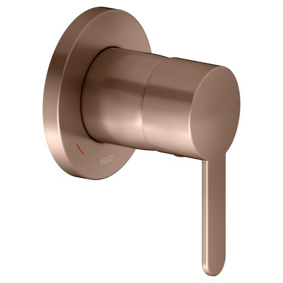 Keuco Ixmo Flat Einhebelmischer Unterputz, Rosette rund, 23l/min, Rotgold gebürstet, 59551290301