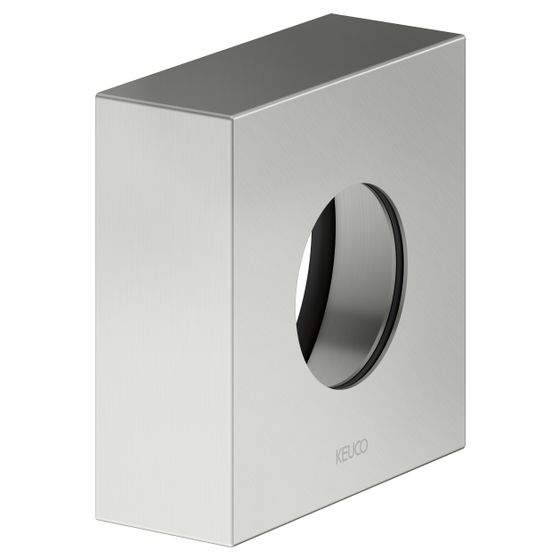 Keuco Ixmo Verlängerungs-Rosette eckig für UP-Thermostatarmatur, Höhe 25mm, Einbautiefe 55-80mm, Edelstahl-finish