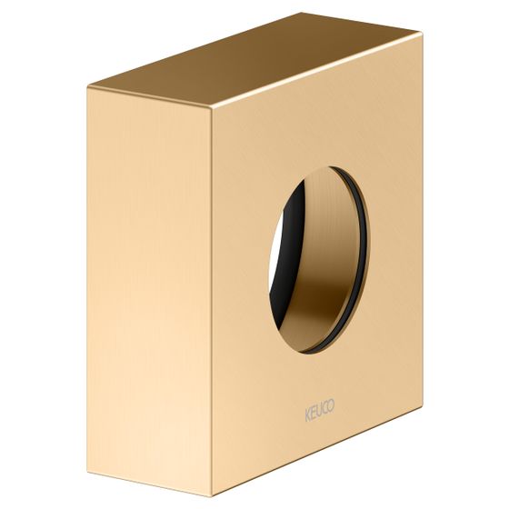 Keuco Ixmo Verlängerungs-Rosette eckig für UP-Thermostatarmatur, Höhe 25mm, Einbautiefe 55-80mm, Messing gebürstet