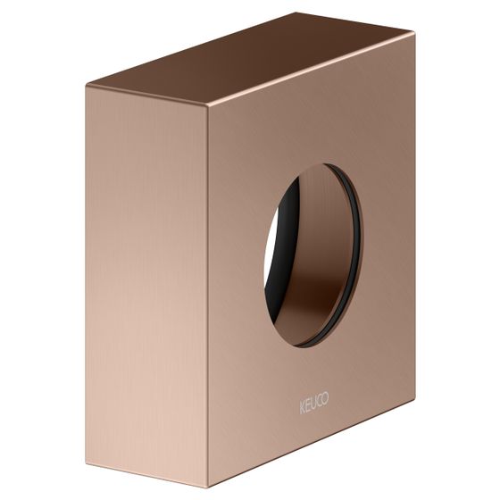 Keuco Ixmo Verlängerungs-Rosette eckig für UP-Thermostatarmatur, Höhe 25mm, Einbautiefe 55-80mm, Rotgold gebürstet
