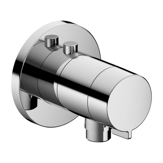 Keuco Ixmo Thermostat-Brausearmatur UP mit Schlauchanschluss, Rosette rund, Sperre 38 Grad C, 12&nbsp;l/min, eigensicher, Verchromt