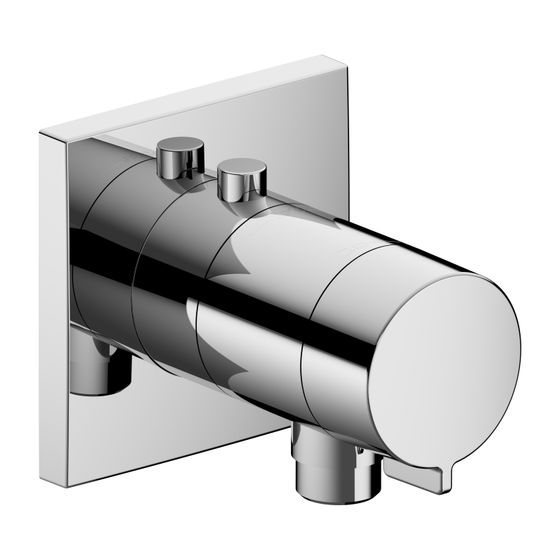 Keuco Ixmo Thermostat-Brausearmatur UP mit Schlauchanschluss, Rosette eckig, Sperre 38 Grad C, 12&nbsp;l/min, eigensicher, Verchromt